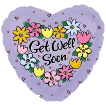 Get Well Daisies & Tulip Foil balloon 11cm Each