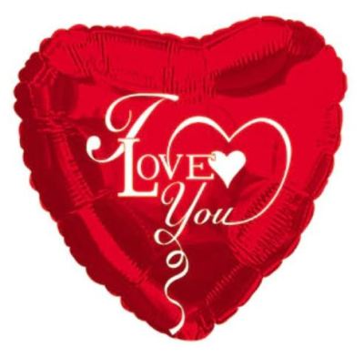 I Love You Type Heart Foil 23cm Each