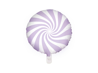 2620004 Party Deco Foil Balloon Round Swirl Candy Pastel Lilac 35cm