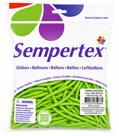 Sempertex Fashion Lime Green 160 Modelling Balloon 100pk Bag